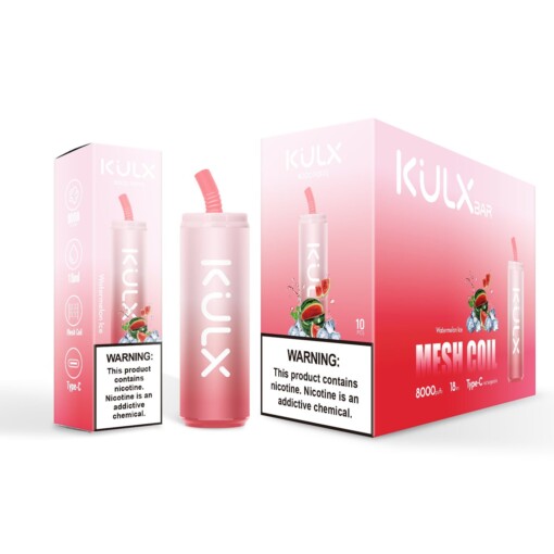 Kulx 8000 Puffs 0% 2% 3% 5% Nicotine Rechargeable Disposable Pod