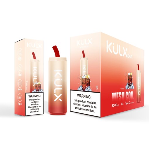 Kulx 8000 Puffs 0% 2% 3% 5% Nicotine Rechargeable Disposable Pod