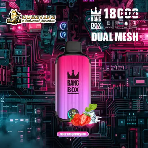 Grossist Bang Box 18000 Puffs Sour Raspberry Ice | Nikotin 0% 2% 3% 5% | 12smak | Kina Vape | dogevape.com