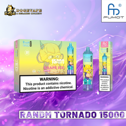 RandM Tornado 15000 15K Traubeneis | Nikotin 0% 2% 3% 5% | Verschiedene Geschmacksrichtungen | China Vape | dogevape.com