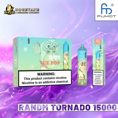 RandM Tornado 15000 15K paleta de hielo | Nicotina 0% 2% 3% 5% | Varios sabores | Vaporizador chino | dogevape.com