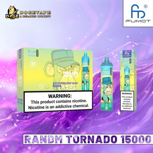 RandM Tornado 15000 15K Kiwi Fruit de la Passion Goyave | Nicotine 0% 2% 3% 5% | Multi-saveur | Chine Vape | dogevape.com