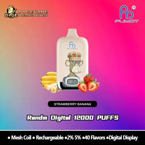 RandM Digital Box 12000 Puffs Strawberry Banana Vendedor caliente Vape | Nicotina 0% 2% 3% 5% | Varios sabores | Vaporizador chino | dogevape.com