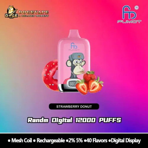 RandM Digital Box 12000 Puffs Strawberry Donut Vendedor caliente Vape | Nicotina 0% 2% 3% 5% | Varios sabores | Vaporizador chino | dogevape.com