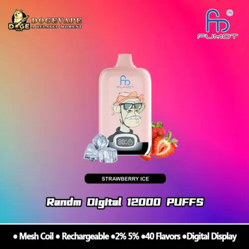 RandM Digital Box 12000 Puffs Strawberry Ice l Box Vendedor caliente Vape | Nicotina 0% 2% 3% 5% | Varios sabores | Vaporizador chino | dogevape.com