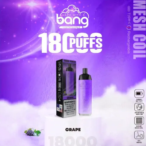 Bang Crown Bar 18000 inhalaciones nueva apariencia vape uva