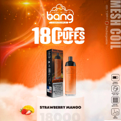 Bang Crown Bar 18000 inhalaciones nueva apariencia vape fresa mango