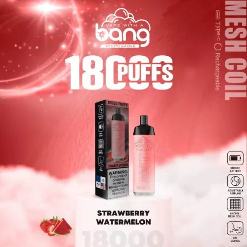 Bang Crown Bar 18000 inhalaciones nueva apariencia vape fresa sandía