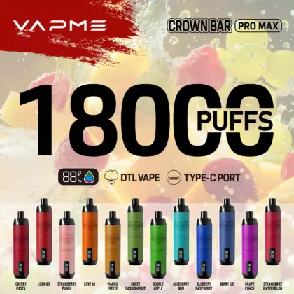 vapme crown bar 18000 puffs pro max vape