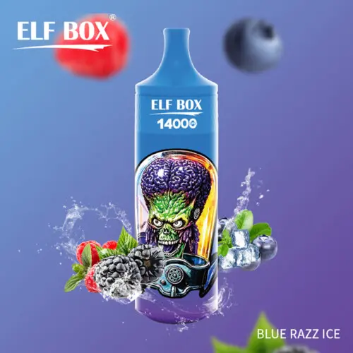 ELF BOX 14000 Puffs Wiederaufladbare Einwegkapsel, blau, Raz Ice