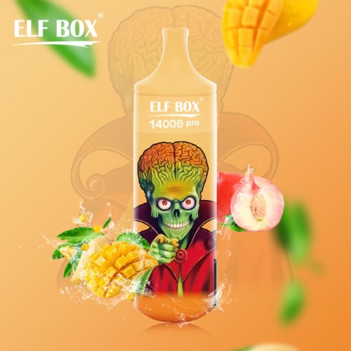 elf box rgb 14000 pro engångs e cigarett persika mango
