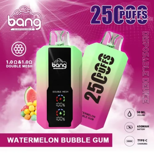 bang 25000 puffs watermelon bubble gum