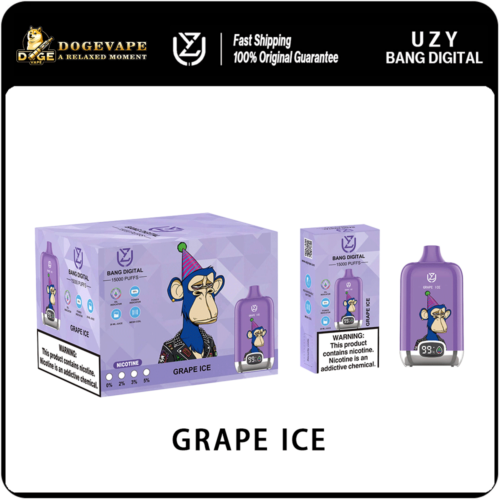 uzy bang digital 15000 15k puffs grape-ice