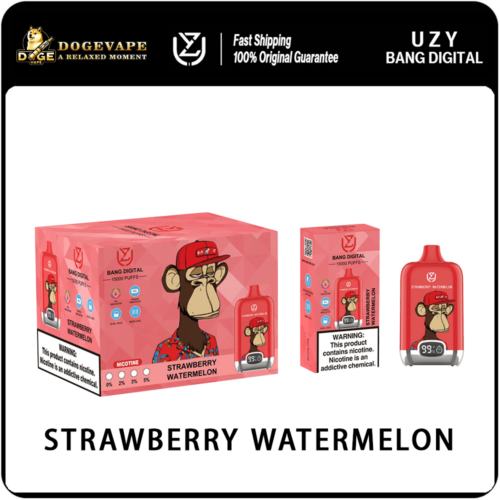 uzy bang digital 15000 15k puffs strawberry-watermelon