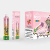 Packaging of Bang Peach Ice disposable vape, featuring a colourful design with a goblin character and prominent warning about nicotine addiction.