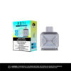 A clear pod cartridge labeled "MOTI" with a blue and yellow box design, indicating the flavor "Berrylemon" and containing 20mg/mL of nicotine, with warnings about nicotine addiction and age restrictions.
