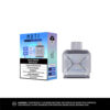 A box of the MOTI CO Dual Mesh Pod in Blue Dream flavour, showing a transparent pod on the front and a blue and pastel coloured box with product details and warning labels.