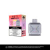 A package of MOTI Co. Dual Mesh Pod, labelled "Cherry Kiss," featuring a transparent pod with a capacity of 16 mL and a nicotine concentration of 20 mg/mL. The packaging indicates it offers up to 12,000 puffs in normal mode and 6,000 puffs in boost mode, with a health warning about nicotine addiction.