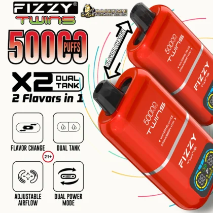 Fizzy Twins 50 000 bouffées, double saveur, cigarette électronique jetable