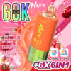 Promotional image for Fizzy MAX III vape device featuring six flavors with a colorful, dynamic design and highlighted puff capacity of 6000 on a vibrant pink background with fruit elements.